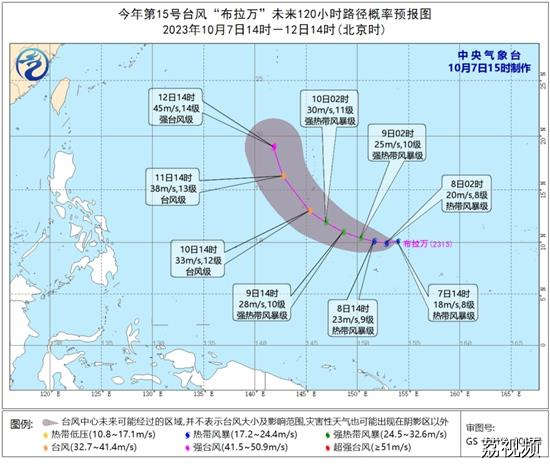 今年第15号台风“布拉万”生成