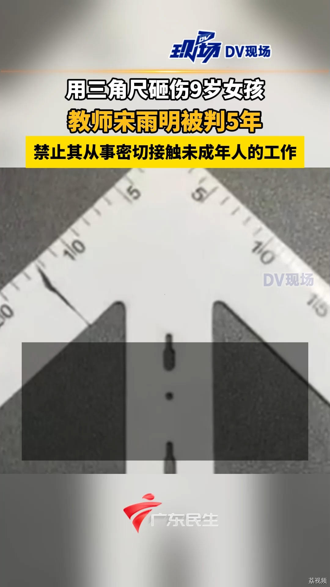 用三角尺砸伤9岁女孩，教师宋雨明被判5年