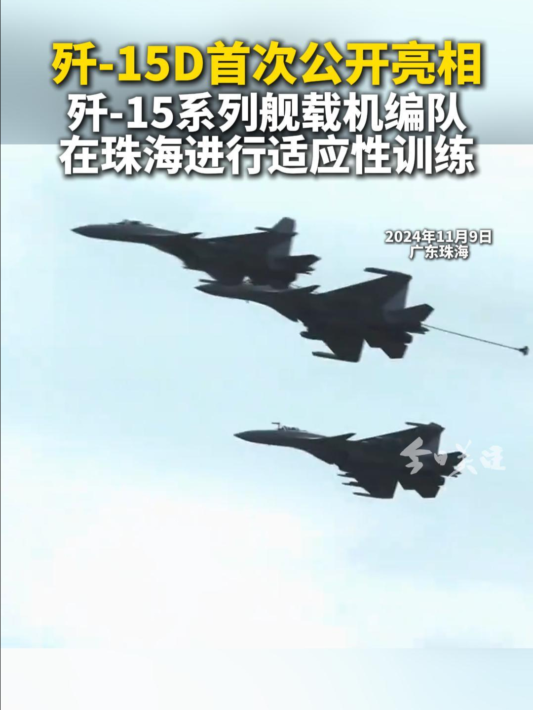 歼-15D首次公开亮相 歼-15系列舰载机编队进行适应性训练 | 荔视频