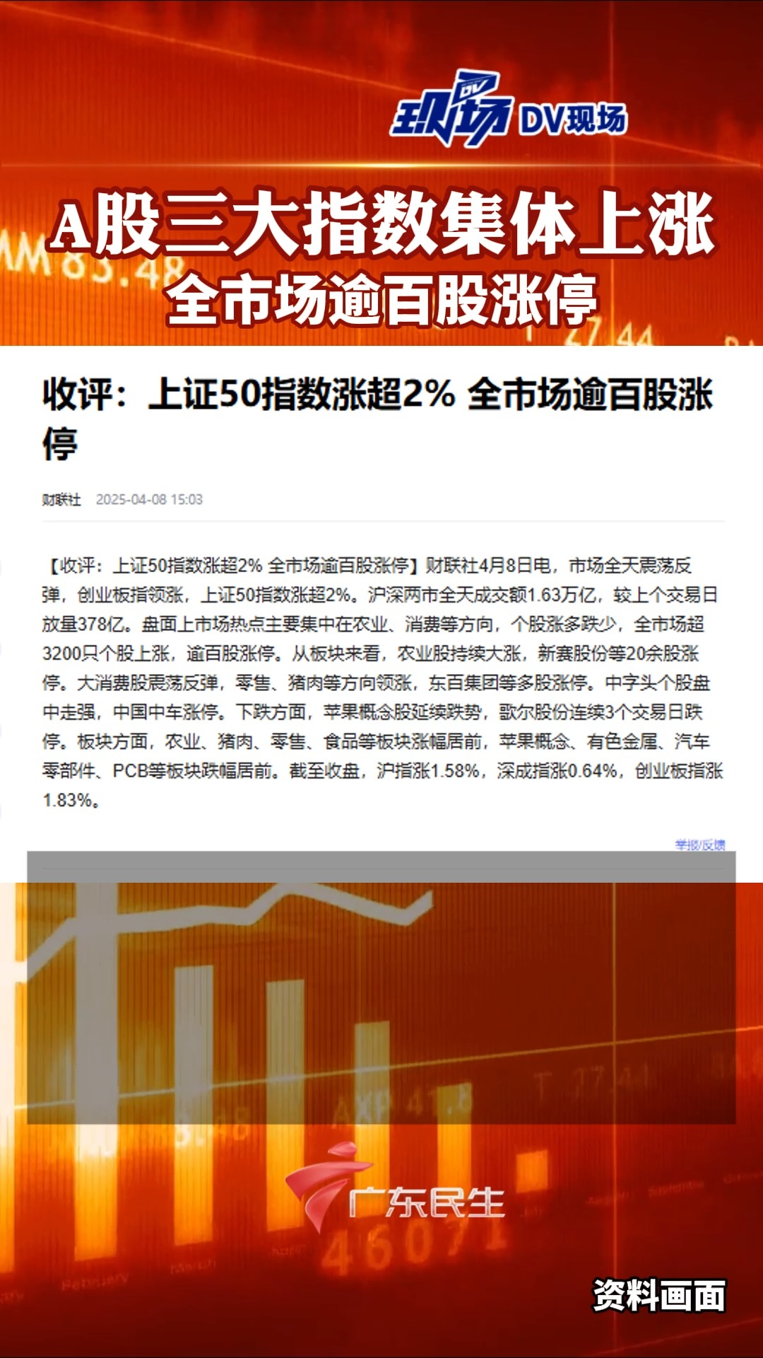 A股三大指数集体上涨,全市场逾百股涨停 | 荔视频