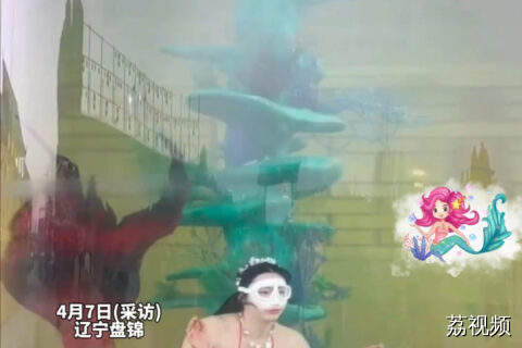 美人鱼在泛绿的“绿水缸”里表演，景区：水缸过滤系统突然坏了