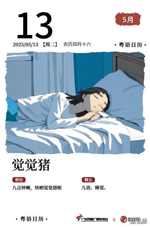 【粤语日历】2025年5月13日：觉觉猪