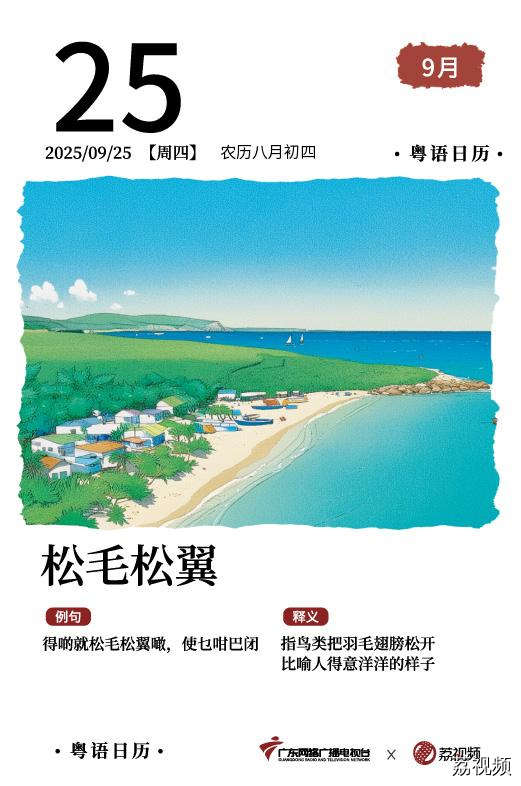 【粤语日历】2025年9月25日：松毛松翼