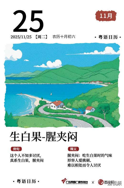【粤语日历】2025年11月25日：生白果，腥夹闷