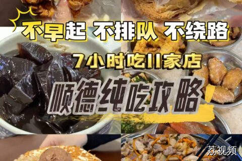7小时吃15家店，不排队不绕路 顺德纯吃攻略。#老广的味道 #顺德美食攻略 #美食打卡 #五一旅游 还有两家店，民骏龟苓膏和阿爆柠檬茶，在去金榜街的路上看到可以尝试，不用排队~